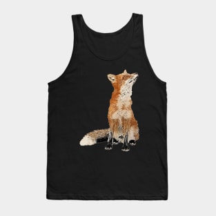 Art fox illustration Art Hand painted red fox Tank Top